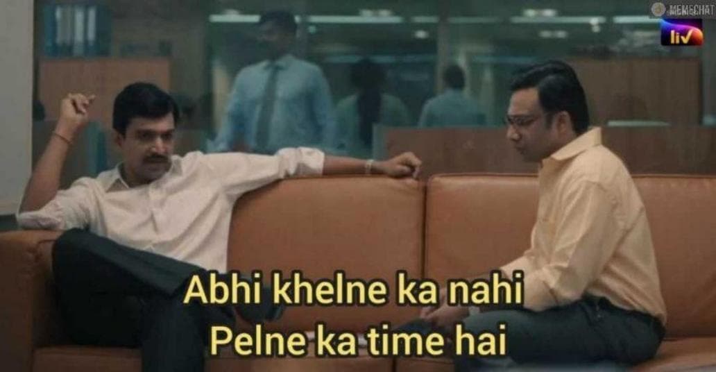 Abhi khelne ka nahi pelne ka time hai meme template
