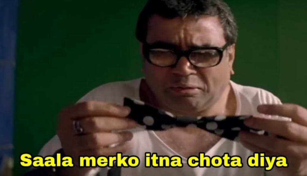 Saala merko itna chota diya meme template