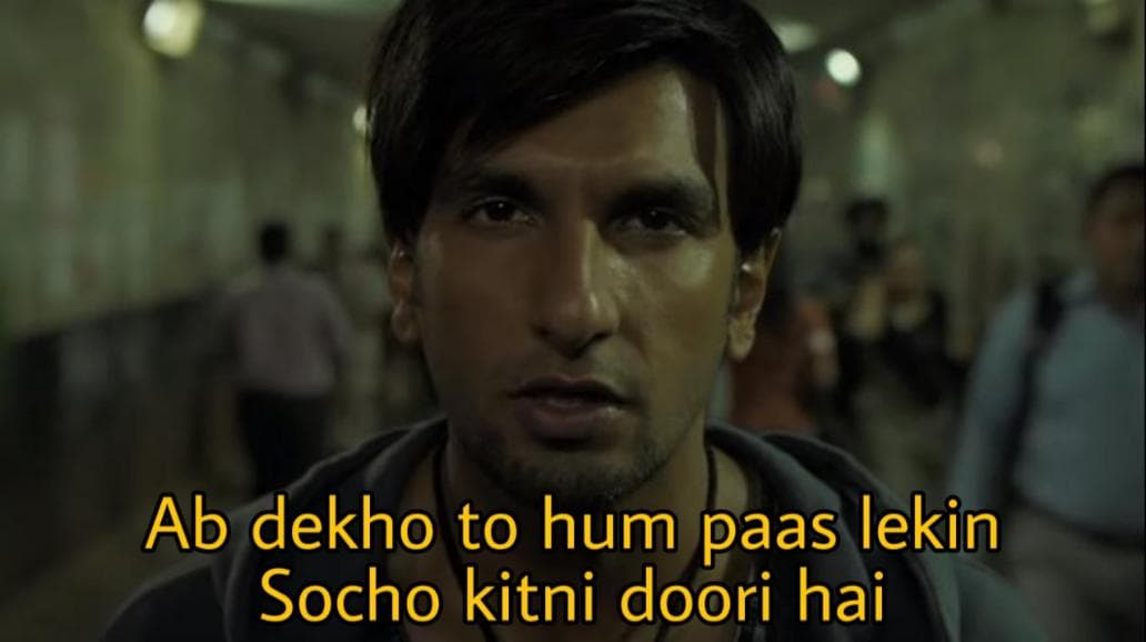 Ab dekho to hum paas lekin socho kitni door meme template