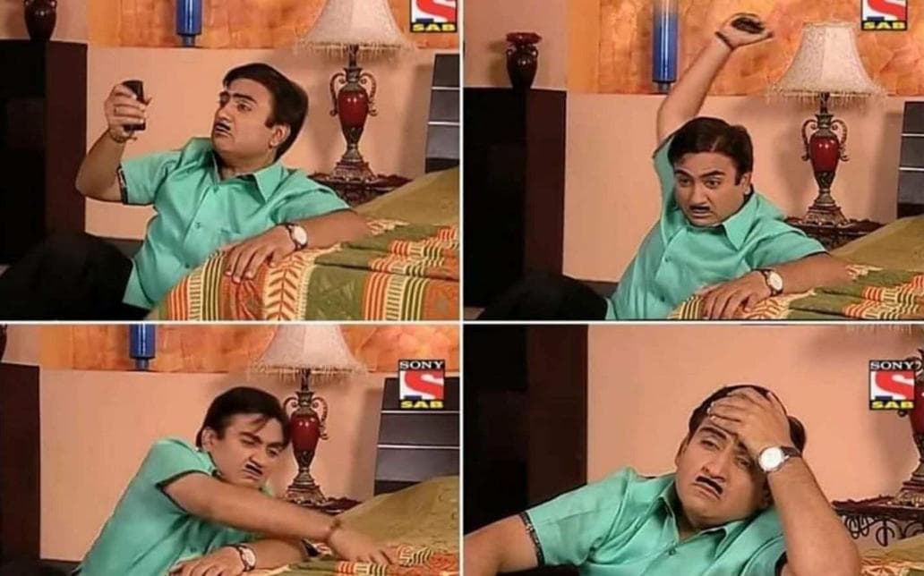 Jethalal frustrated meme template