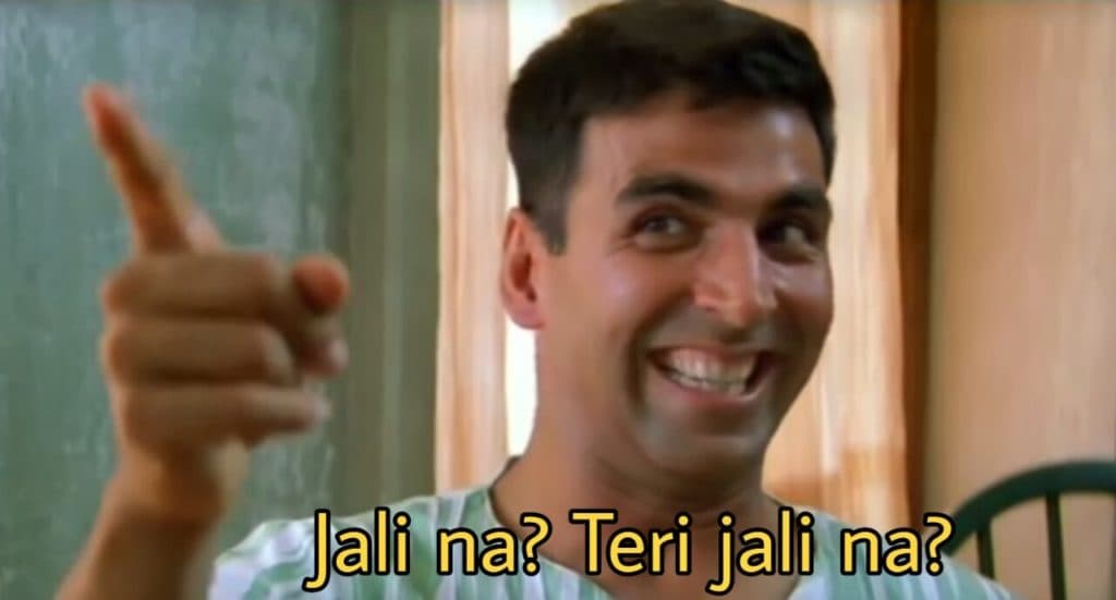 Jali na teri jali na meme template