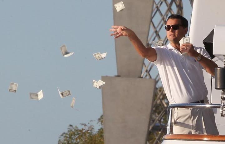 Throwing money meme template