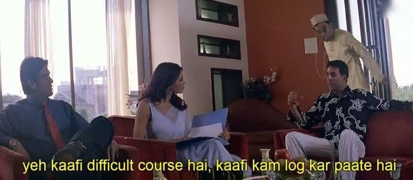 Yeh kaafi difficult course hai meme template