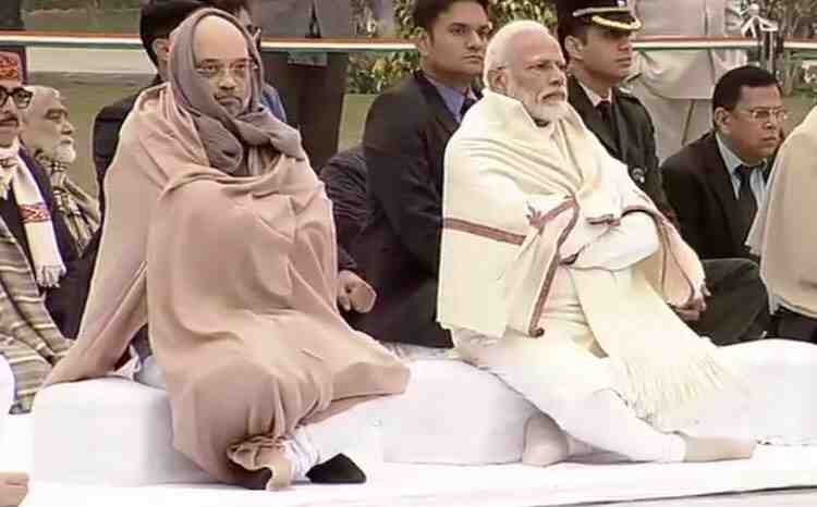 Amit Shah and modi sitting meme template