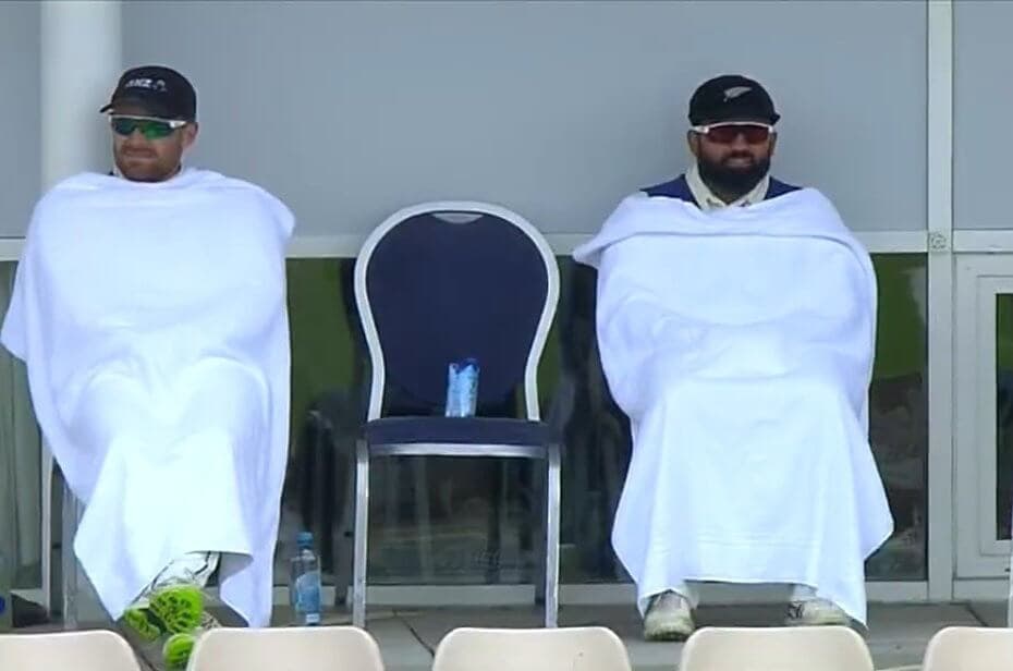 New Zealand players wearing towel meme template