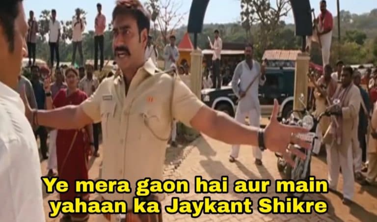 Ye mera gaon hai aur main yahan ka jaykant shikre meme template
