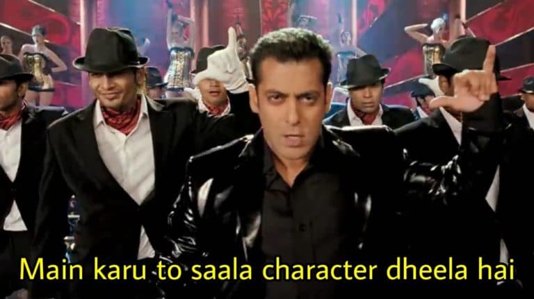 Main karu toh saala character dheela hai meme template
