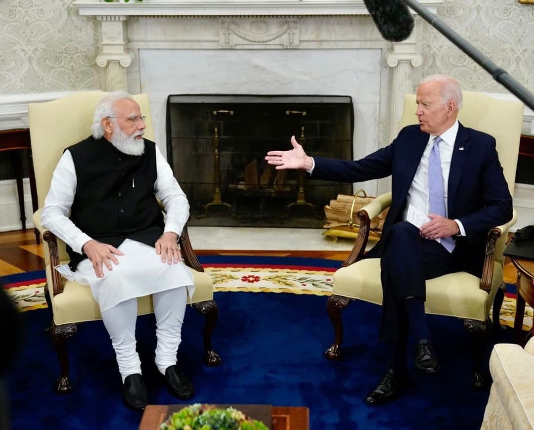 Narendra Modi meets joe Biden meme template