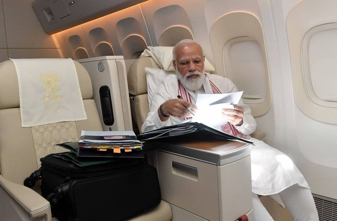 Narendra Modi reading documents meme template