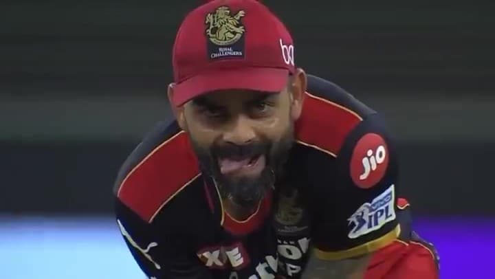 Virat kohli tongue out reaction meme template