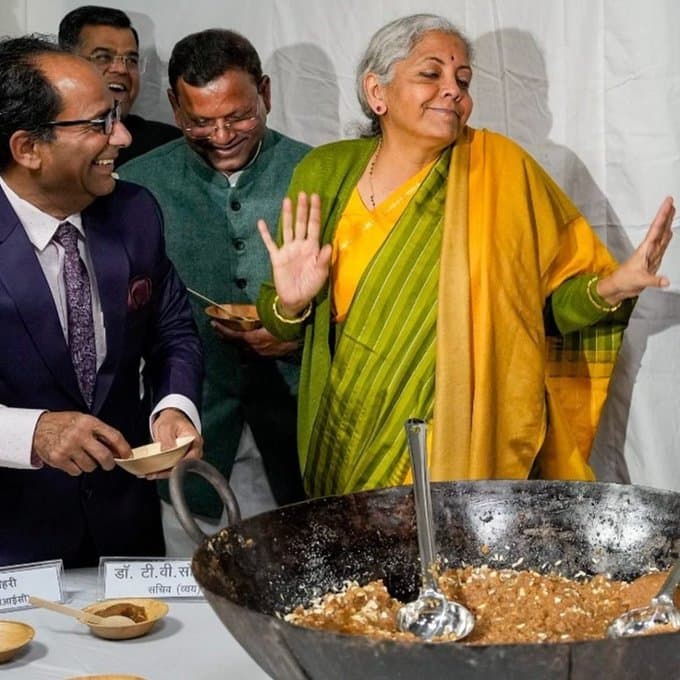 Nirmala Sitaraman shows hand meme template