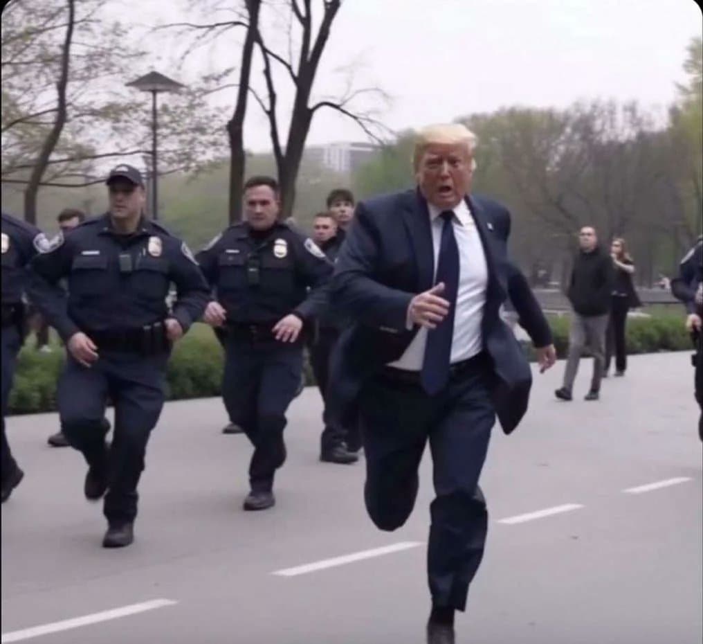 Cops following donald trump meme template