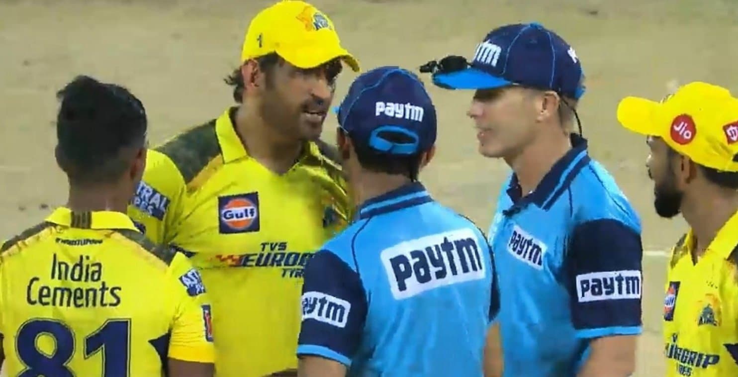 MS Dhoni arguing with umpires meme template