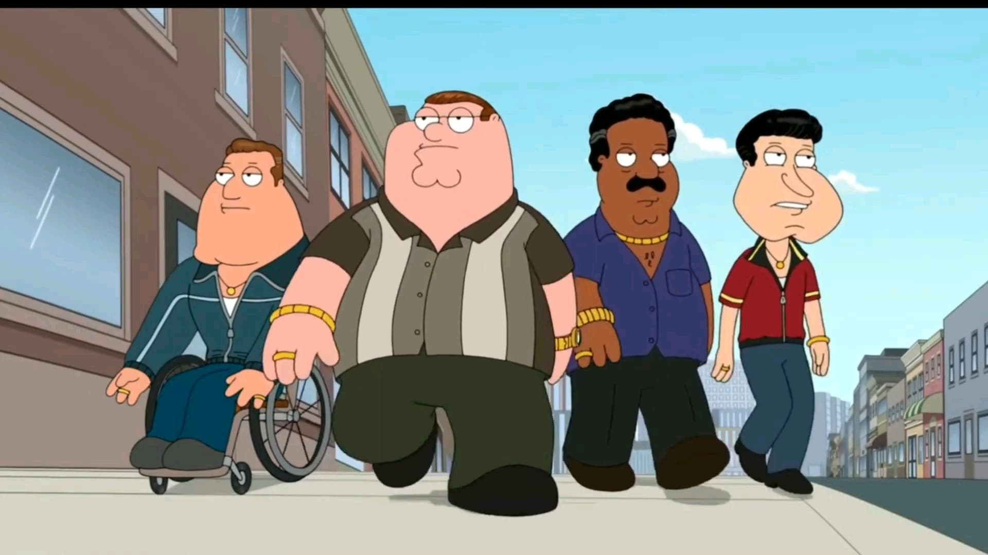 Peter walking with friends meme template