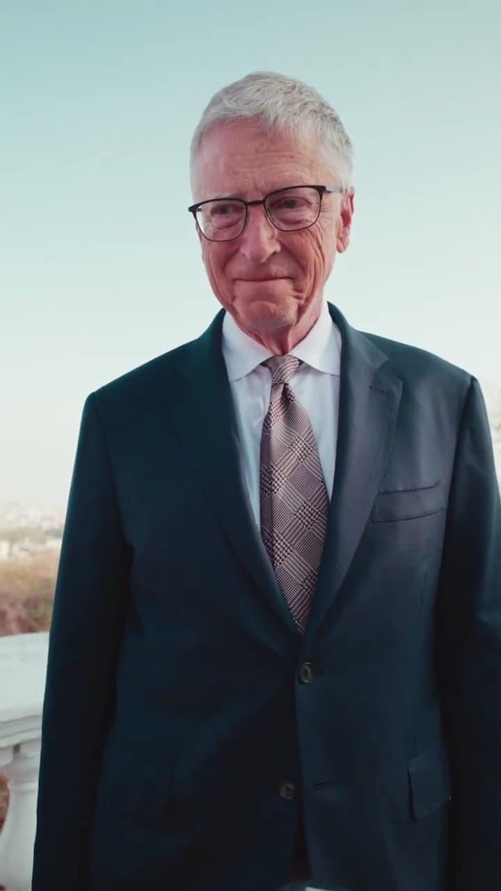 Bill gates looking at tea meme template