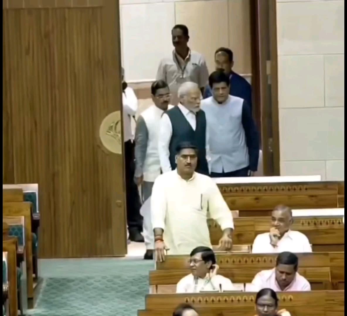 Modi ji walking with cabinet meme template