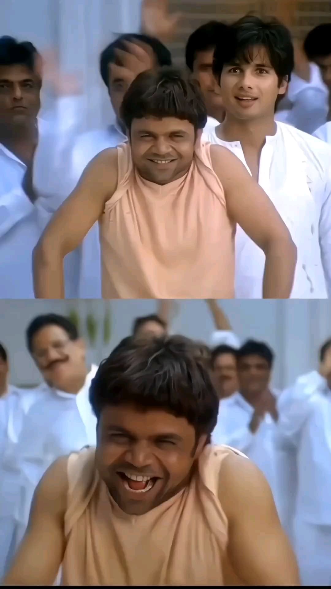 Rajpal yadav coming forward and going back meme template