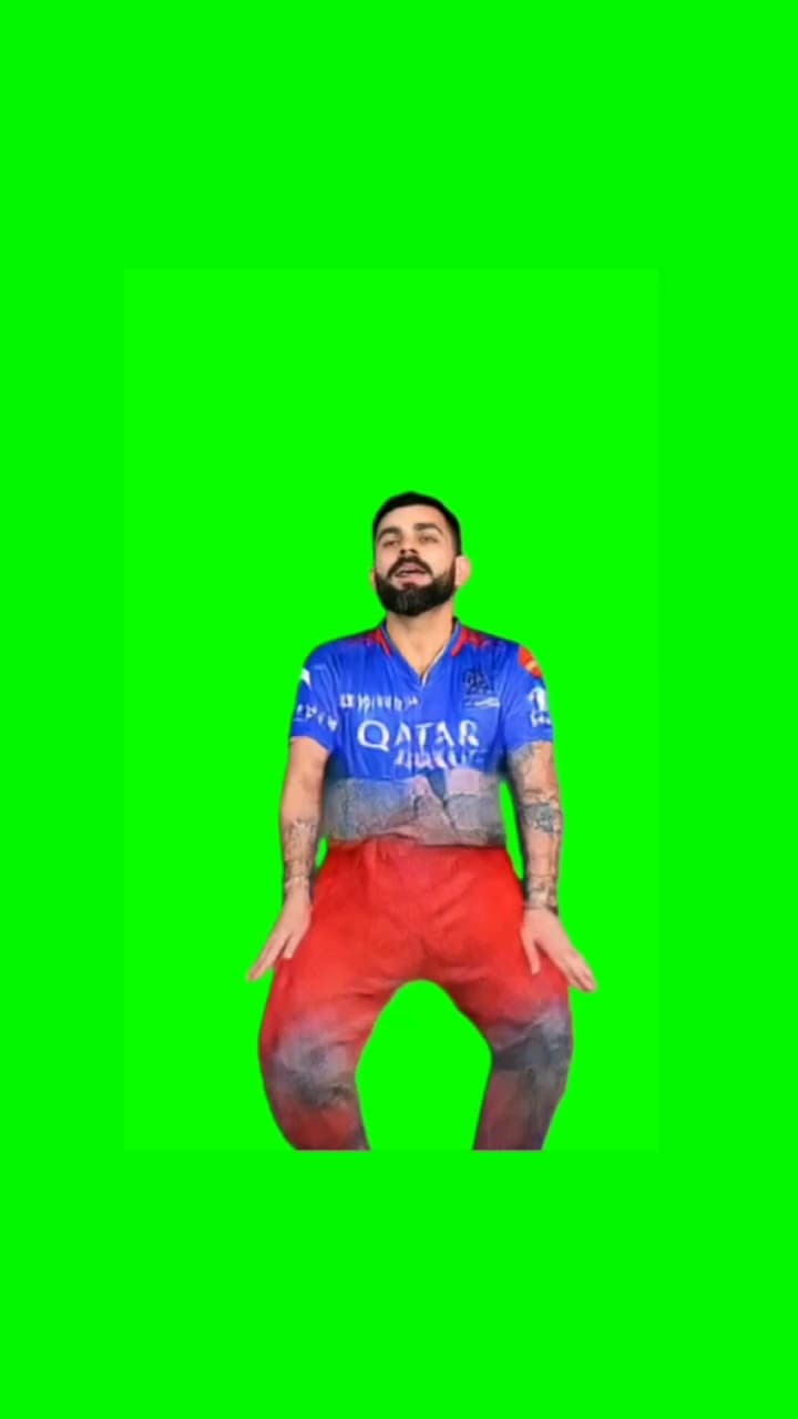 Virat Kohli green screen dance meme template