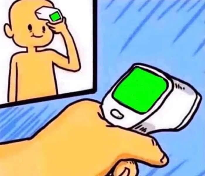 Checking temperature meme template