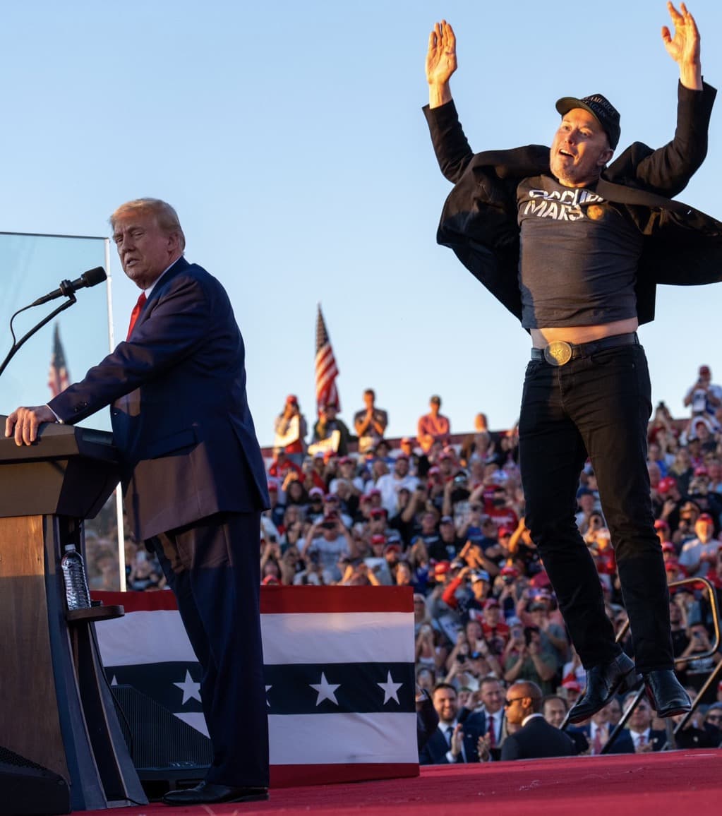 Elon musk with donald trump meme template