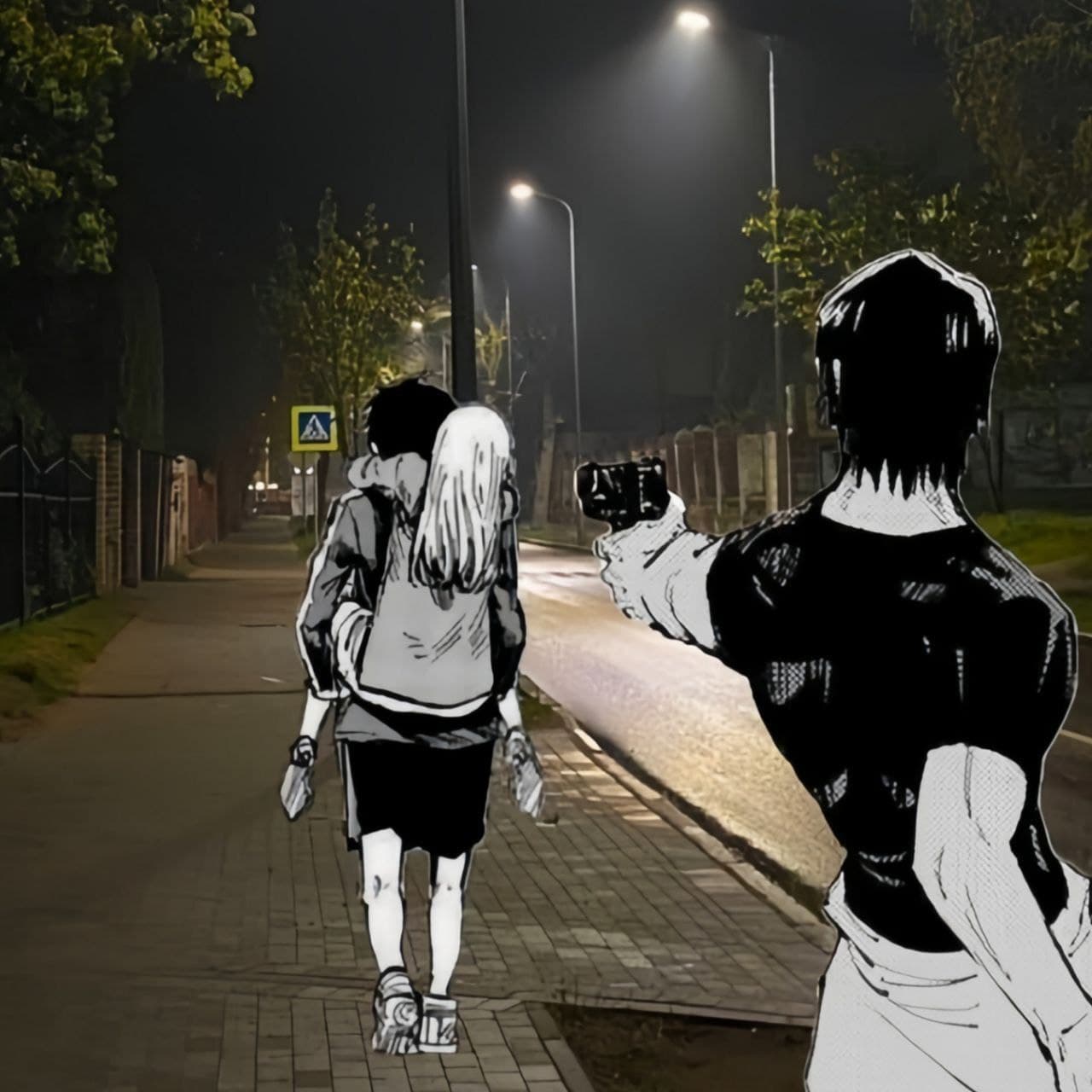 Man shoots a girl meme template
