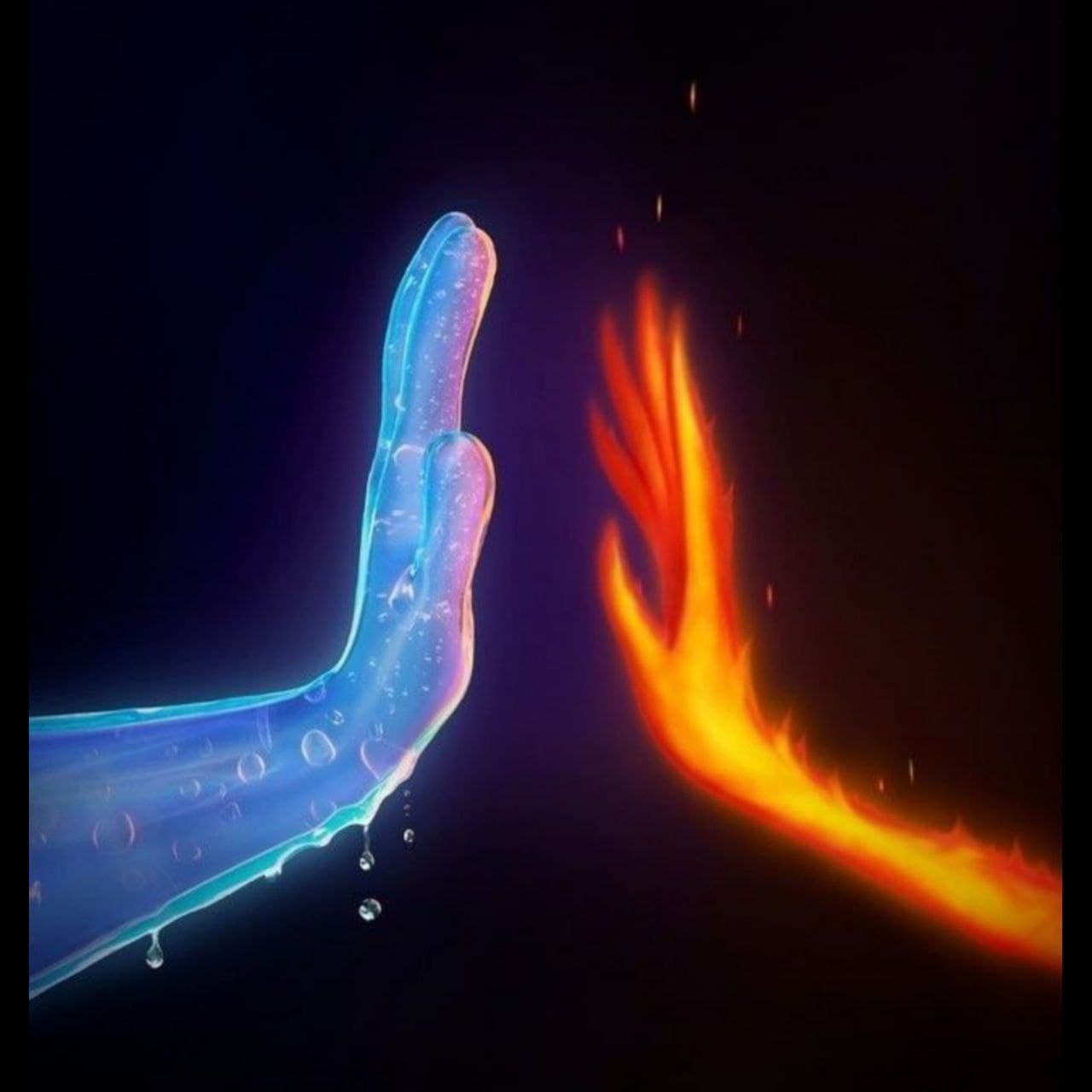 Fire and water coming together meme template