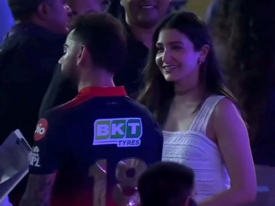Anushka Sharma watching virat love face meme template