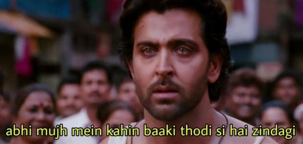 Abhi mujh mein kahin baaki todhi meme template